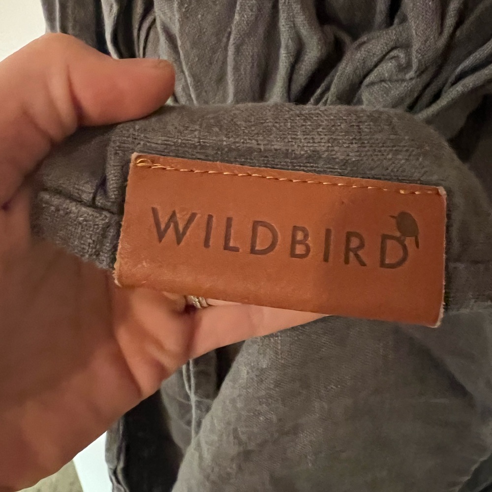 Wild bird Linen Sling in grey/black